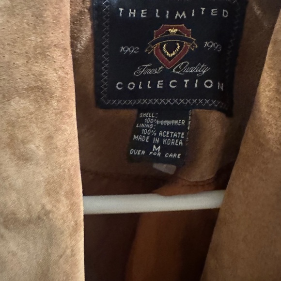 The Limited caramel suede leather jacket with distinctive black stitching trim - Picture 6 of 6